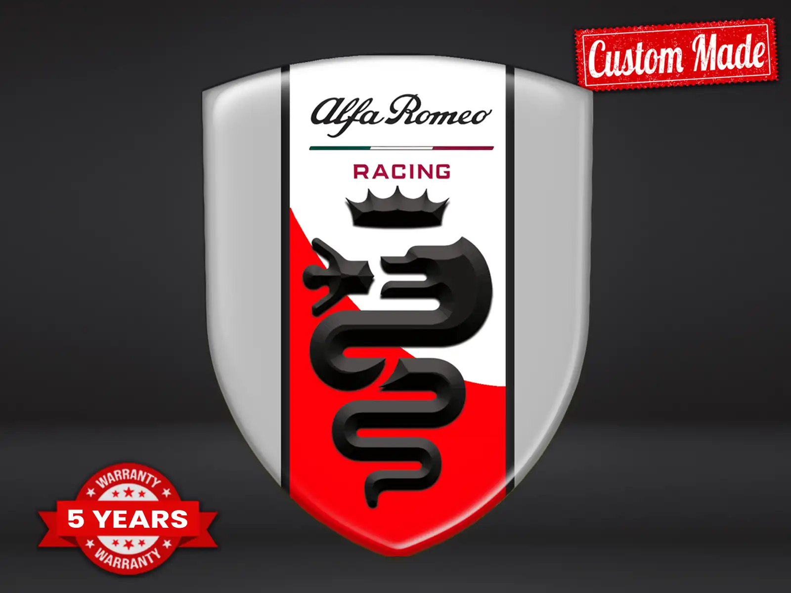 Alfa Romeo Pegatina Relieve Auto Estilo Profesional Resistente